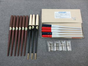 M【4-18】★11 文具店在庫品 PILOT パイロット デスクペン×9本 クラウン 木製ペン軸×11本 Zebra ゼブラ ペン先 まとめて / 万年筆 替先