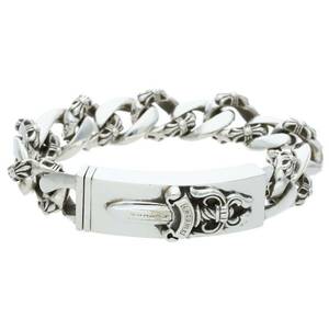 クロムハーツ Chrome Hearts ID DAGGER/ダガーIDファンシーリンク サイズ:13LINK シルバーブレスレット 中古 SJ02