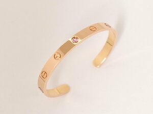 Cartier カルティエ LOVEブレスレット B6030017 Au750 AII7** 17 オープン バングル 1P ピンクサファイア ピンクゴールド → 2402LK014