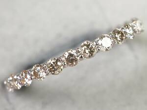 【3662A】K18ホワイトゴールド 天然ダイヤモンド 1.00ct/1.13g エタニティ リング 指輪 ♯14