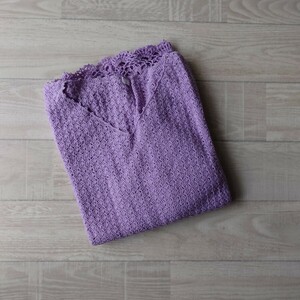 Vネックセーター　セシール　薄紫　ニット　L