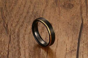 高品質卸売ブラックカラー 5 ミリメートルタングステン鋼リング男性指輪ためジュエリーパーティーリングギフト