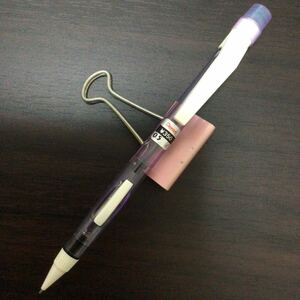 ぺんてる Pentel シャーペン シャープペンシル サイドノック式 0.5mm PD335 透明パープル 紫 廃盤 レトロ 昭和