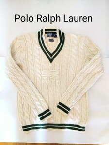 ヴィンテージ ポロラルフローレン Polo Ralph Lauren チルデンニット、テニスセーター、Vネック カシミヤ混