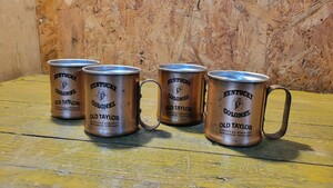 ケンタッキー コロネル KENTUCKY COLONEL オールド バーボン ウイスキー ステンレスカップ コップ 4個セット レトロ 非売品 中古品