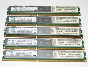 即決　(c7032) ECCメモリ 計20GB(4GB 2R×4 PC3-10600R　5枚セット)　中古