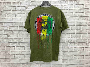 【タグ付】STUSSY ステューシー DRIP REGGAE プリントTシャツ 半袖 ロゴ L グリーン 店舗受取可