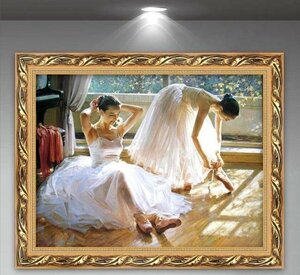 油彩 　人物画　廊下壁画　バレエを踊る女の子 　応接間掛画 玄関飾り 装飾画 208