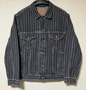 supreme × Levis ピンストライプ トラッカージャケット 黒 デニムジャケット リーバイス シュプリーム 