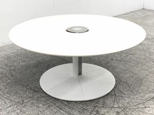 ★B★ コクヨ　ワークリンク　ミーティングテーブル　大型　サークルテーブル　シンプル　ホワイト　打ち合わせ　リフレッシュルーム