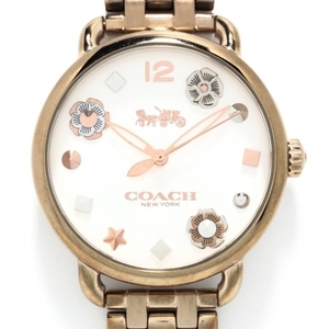 COACH(コーチ) 腕時計 - CA.97.7.34.1405 レディース フラワー(花)/スター(星) ゴールド×シルバー