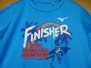 即決　ハワイ　ホノルル　マラソン2020’　Finisher　Ｔシャツ　水色　レディース　Ｌ　ミズノ