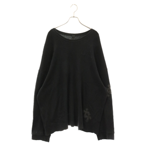 CHROME HEARTS クロムハーツ GRP Y NOT U OVRSZD PLV THRML クロスパッチサーマル長袖Tシャツ ブラック