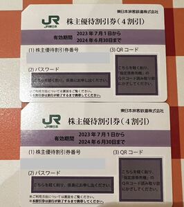 JR東日本の株主優待割引券（4割引）2枚