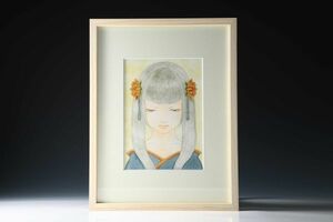 P1589 東京芸大 中村亜生 水彩 人物画 女性 ツインテール
