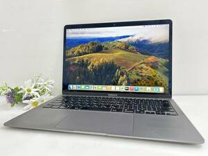 【良品 13.3インチ】Apple MacBook Air(M1,2020) A2337/apple M1チップ 8C 3.2GHz/RAM:16GB/SSD:256GB space gray Sonoma 動作品