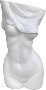 フェミニンなボディのセラミック製花瓶、モダン 女性トルソー、ユニークな裸の外観、装飾的花瓶(輸入品
