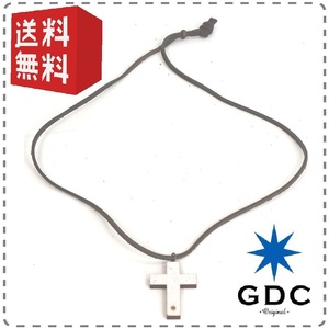 GDC ジーディーシー クロスウッドネックレス 白 十字架 ペンダント レザー 革ひも アクセサリー メンズ レディース 送料無料