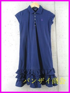 012c43◆良品です◆Ralph Lauren ラルフローレン フリルデザイン ノースリーブ ワンピース XL(16)◆ポロシャツ/ゴルフ/レディース女性婦人