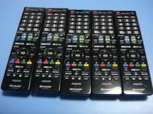 ５個セット【動作確認済/不良品返金保証】純正★SHARP シャープ　GB129ＷＪSA テレビリモコン　＃Ｂ4493