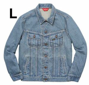 【L】Supreme Studded Denim Trucker Jacket