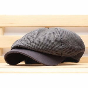 キャスケット帽子 通気 綿ツバ メッシュキャップ ハンチング帽子 メンズ ・レディース 56cm~59cm GY KC16-3