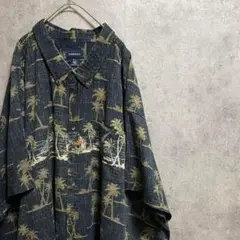 00S 半袖　柄シャツ　綿　メンズ6XL 古着　個性派　奇抜