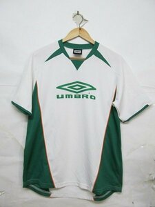 UMBRO アンブロ トレーニング トップ プラクティス サッカー シャツ 半袖 L 白緑 b18298