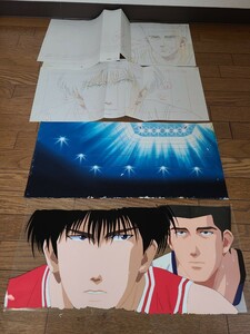 【S】SLAM DUNK　大判　横長セル画　直筆背景・直筆動画付き！ サイズ500×230mm 流川楓vs仙道彰　セル画　スラムダンク