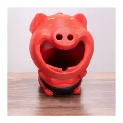 灰皿 動物灰皿 豚 赤 面白い 独創的 シガレット 携帯灰皿