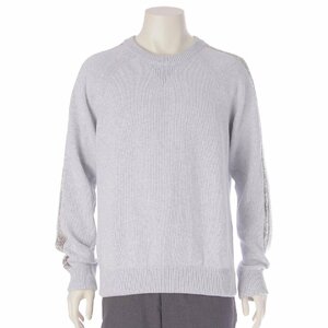 【ディオール】DIOR　メンズ オブリーク コットンジャージー ニット セーター トップス ライトグレー M 【中古】【正規品保証】205385