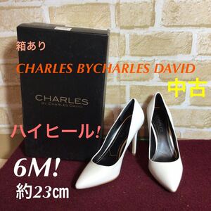 【売り切り!送料無料!】A-158 CHARLES! BY CHARLES DAVID! ハイヒール! ヒール10㎝! サイズ6M! 約23㎝! ポインテッドトゥ! 中古! 箱あり!