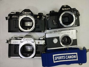 【リサイクル】 Canon AE-1 OLYMPUS PEN-F NIKON EM フィルムカメラまとめてジャンク品 ニコン 1円スタート売り切り昭和骨董品 カメラ