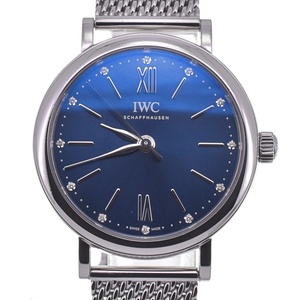 IWC SCHAFFHAUSEN IW357404 ポートフィノ・オートマティック 34 12P ダイヤモンド 自動巻き レディース 美品 箱・保証書付き C#130343