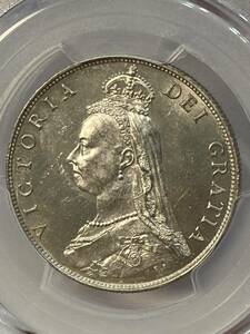 未使用　プルーフ　イギリス 銀貨 1887 フロリン　銀貨　UNC