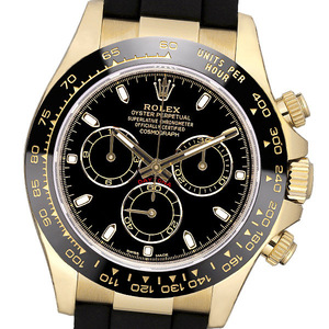 【美品】【中古】ROLEX ロレックス コスモグラフ デイトナ 116518LN (ブラック ブラックラバーベルト) 保証書(2022年6月記載)