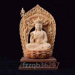 総檜材 極上品 木彫り 精密彫刻 仏師で仕上げ品 地蔵菩薩像 高さ26cm 仏教美術 地蔵菩薩像