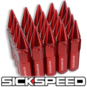 SICKSPEED スパイクナット レッド M14x1.5 90mm 赤 USDM ホイールナット チャージャー カマロ チャレンジャー 300 マグナム シックスピード