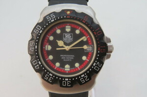 1円～【動作品】TAG HEUER タグホイヤー フォーミュラ1 374.513 Professional 200m メンズ　クオーツ腕時計　ブラック文字盤　4-9-5