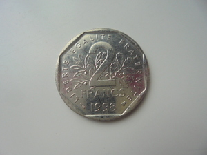 【外国銭】フランス 2フラン ニッケル貨 1998年 古銭 硬貨 コイン