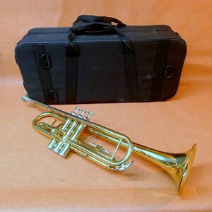 k184 Soleil ソレイユ トランペット 管楽器 ケース付 サイズ:幅約55.5cm 高さ約15cm 奥行約12cm/140