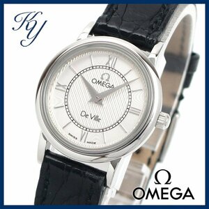 1円～ 3ヶ月保証付き 磨き済み 美品 本物 人気 OMEGA オメガ デビル プレステージ 革ベルト レディース 時計