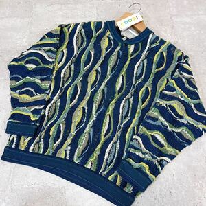 未使用 COOGI クージー 3Dニット NAVY SURF ネイビーサーフ プルオーバー 春夏 透かし編み 網目大きい春夏用 M メンズ タグ付 セーター