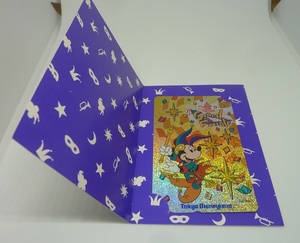 東京ディズニーランド限定 15周年グランドフィナーレのミッキーマウス 未使用テレホンカード１枚 台紙と包装紙付き