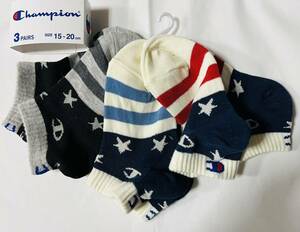 福袋3F2975*激安sale!!新品 こども服 靴下ソックス3足組　size15-20cm★Championチャンピオン