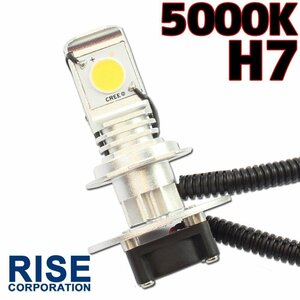 CREE製 バイク用 H7 LED ヘッドライト フォグランプ 5000K 5000ケルビン 1灯分 冷却ファン付き 高性能デジタルコントローラー 12V・24V用