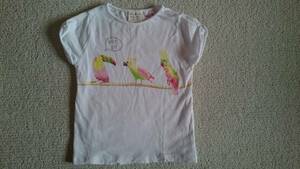 ZARA　98　白・鳥のTシャツ