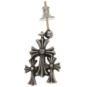 CHROME HEARTS クロムハーツ 3 CH CROSS DROP トリプルCHクロスピアス シルバー