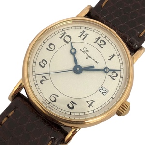 ロンジン LONGINES ヘリテージ クラシック プレザンス L4.267.8 ホワイト K18PG/革ベルト（社外品） 腕時計 レディース 中古