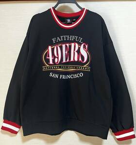 NFL サンフランシスコ 49ers (フォーティナイナーズ) - スウェット シャツ トレーナー 黒色 XLサイズ 男女兼用 刺繍 (新品 未使用品)